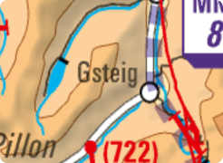 Exemplarische Darstellung der Karten, die in der Luftfahrt Verwendung findet